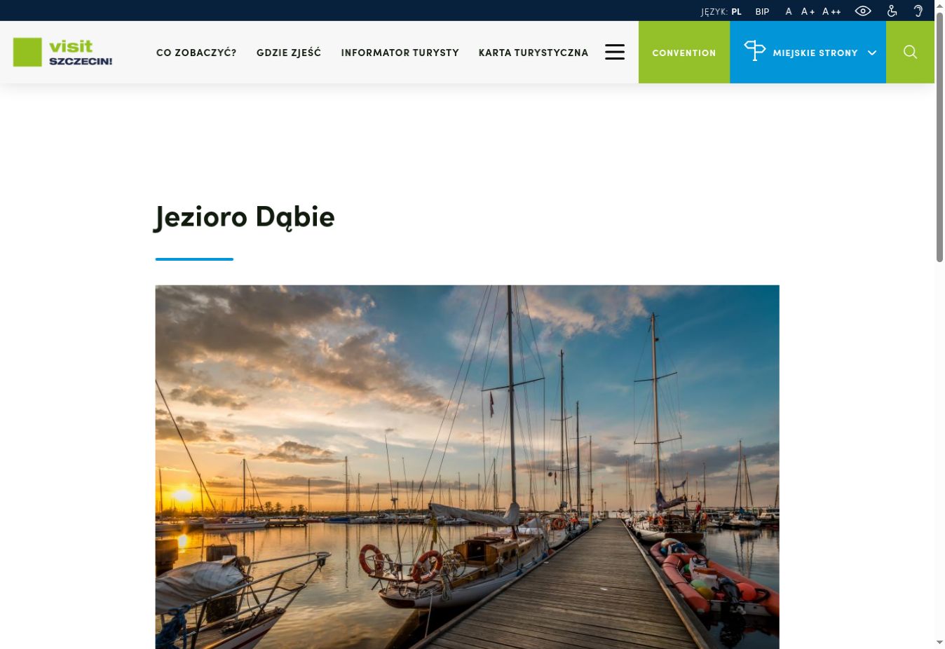 Vorschau der Visit-Szczecin-Seite zum Dąbie-See